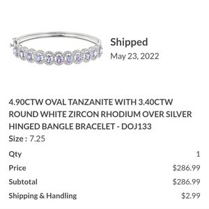 Tanzanite Bracelet Hinged Bangle